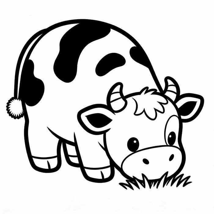 Con bò tô màu chiếc chuông nhỏ dễ thương