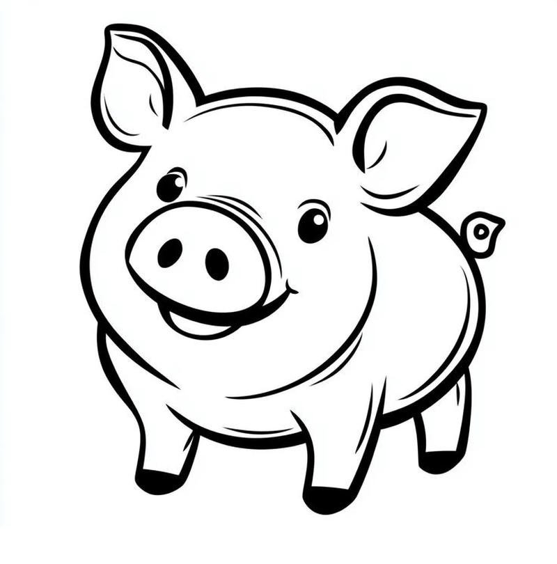 Con heo tô màu ngộ nghĩnh dành cho trẻ mầm non