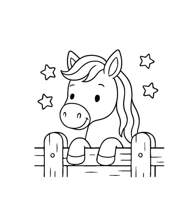 Con ngựa tô màu dễ thương cho bé luyện kỹ năng tô