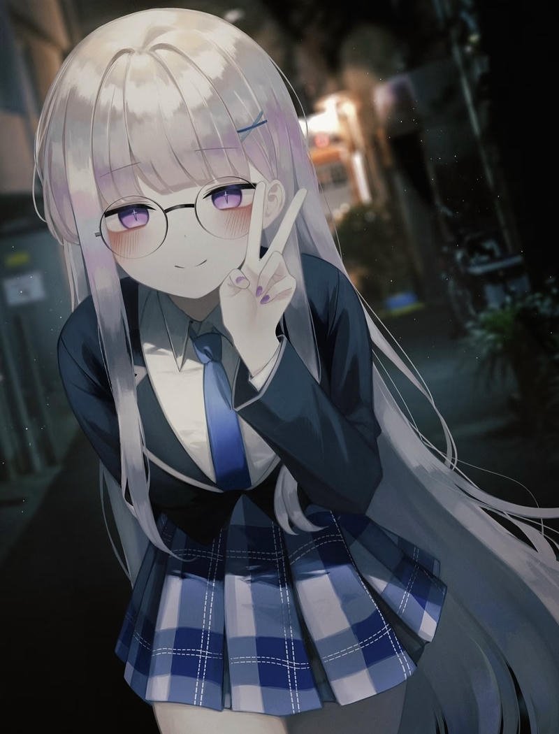 Dáng đứng nhẹ nhàng của nhân vật trong ảnh anime con gái