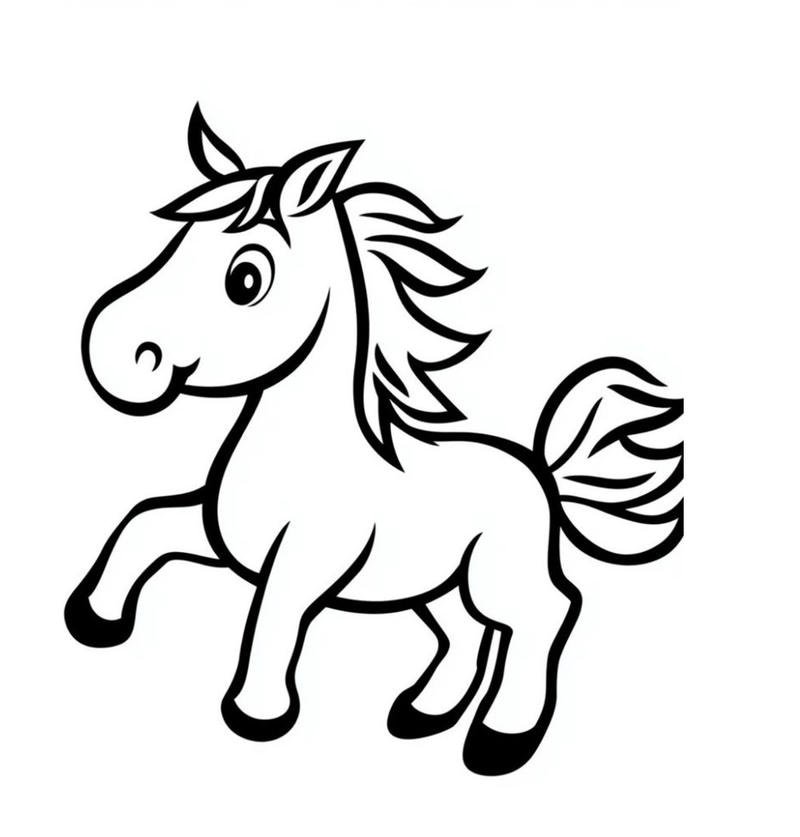 Đề tài bức vẽ ngựa pony dễ thương cho bé sáng tạo