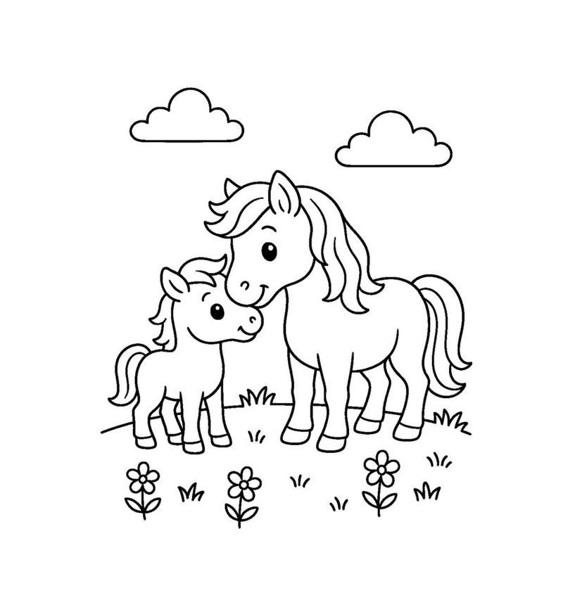 Đề tài bức vẽ ngựa vằn hoạt hình cho bé tô màu