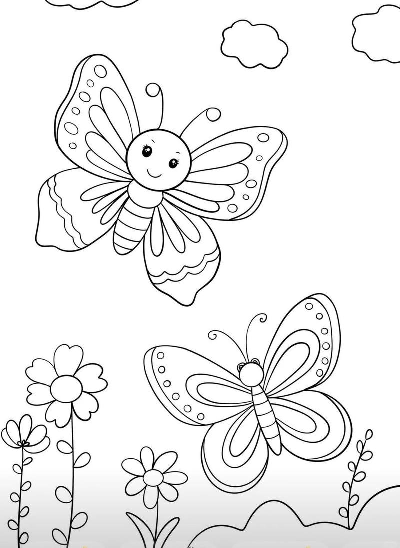 Đề tài bươm bướm hoạt hình cho trẻ em