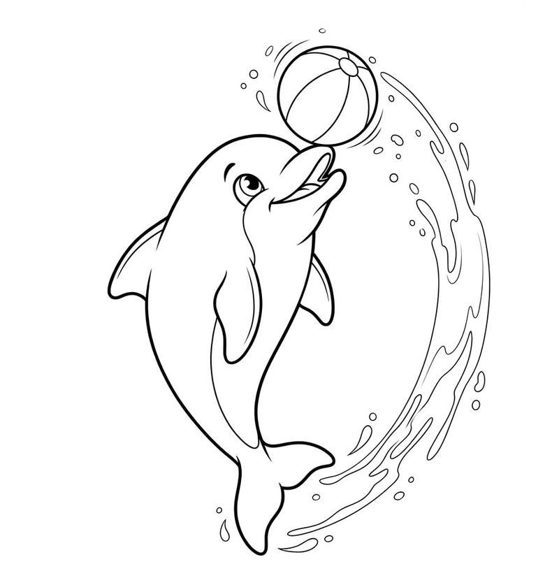 Đề tài tô màu con cá heo đơn giản cho trẻ nhỏ