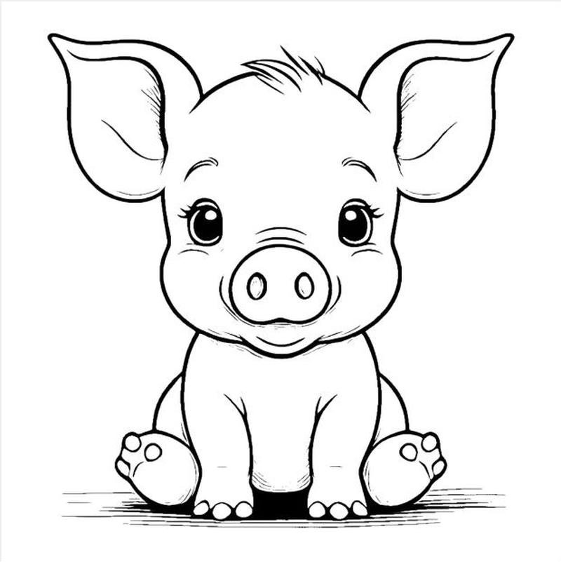 Đề tài tô màu con heo đơn giản cho trẻ nhỏ