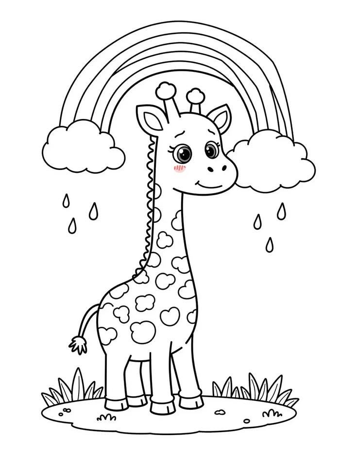 Đề tài tranh đen trắng về động vật cổ dài