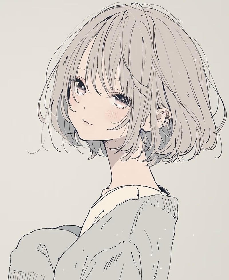 Đơn giản làm nổi bật anime nữ tóc ngắn đáng yêu