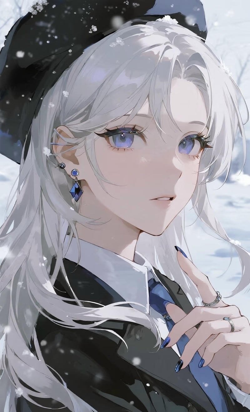 Đường nét mềm mại giúp ảnh anime girl tóc trắng tinh tế