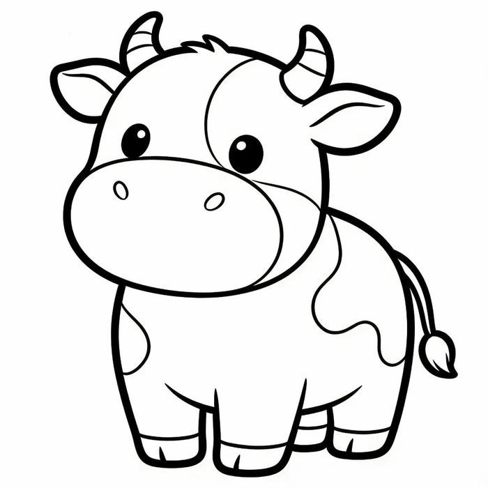 Đường nét mềm mại tô màu con bò sữa