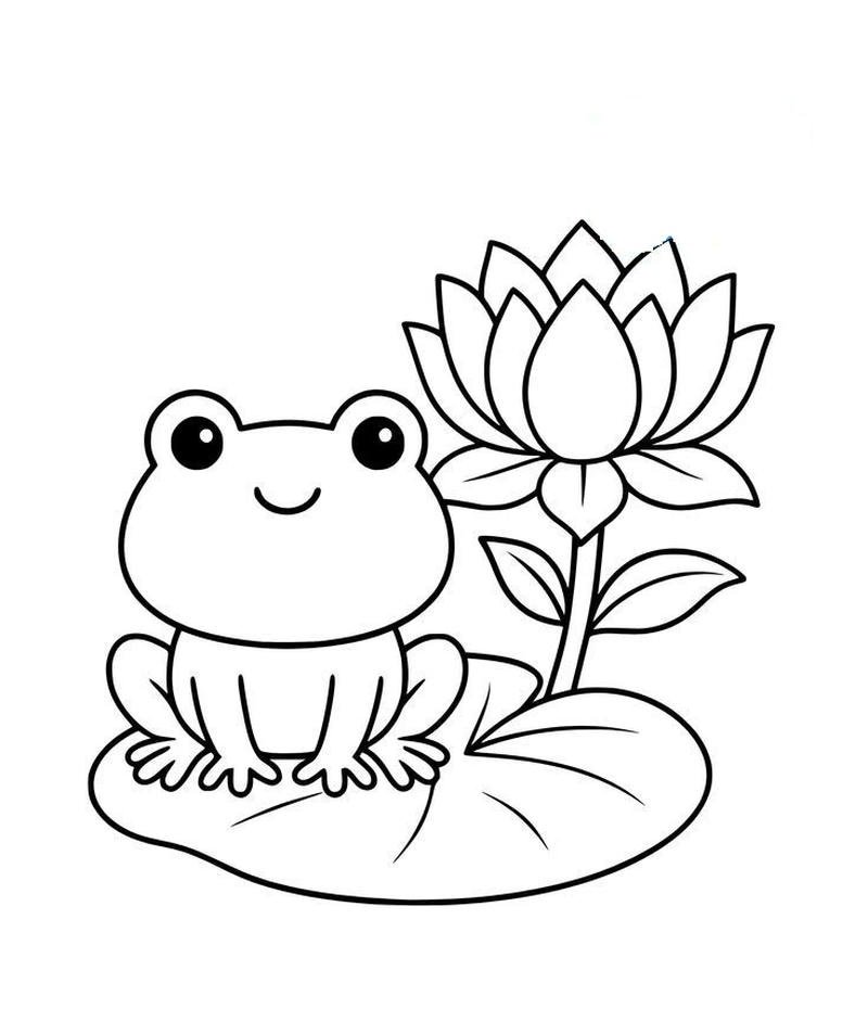 Ếch cartoon ngộ nghĩnh dành cho bé tập vẽ