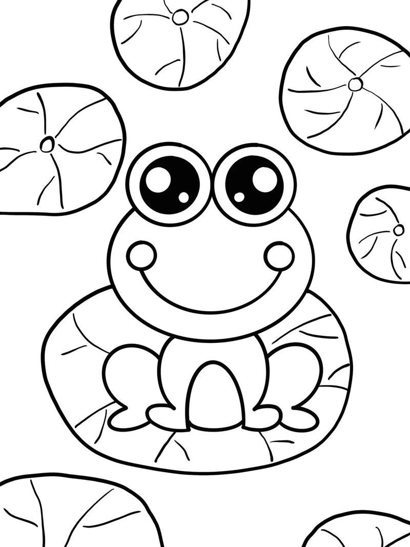Ếch nhỏ vui nhộn trong tranh tô màu thiếu nhi