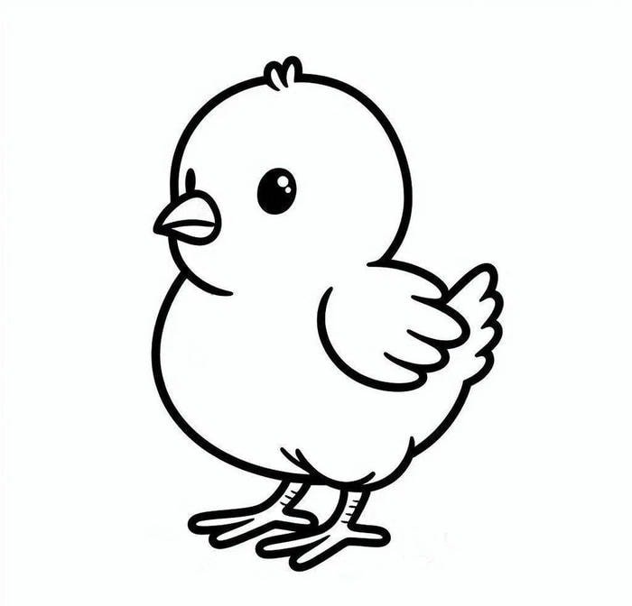 Gà con nhỏ xinh hình ảnh tô màu cho trẻ nhỏ