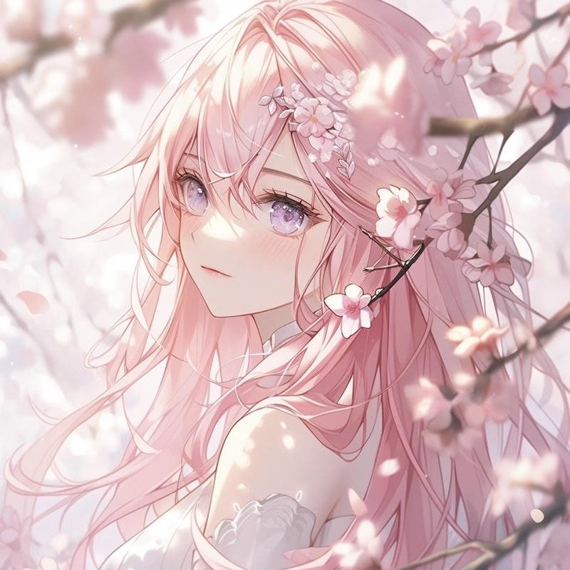 Góc nhìn anime nữ tóc hồng mang nét dịu dàng