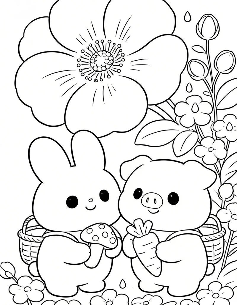 Heo nhỏ hoạt hình cho bé nhỏ luyện tô màu