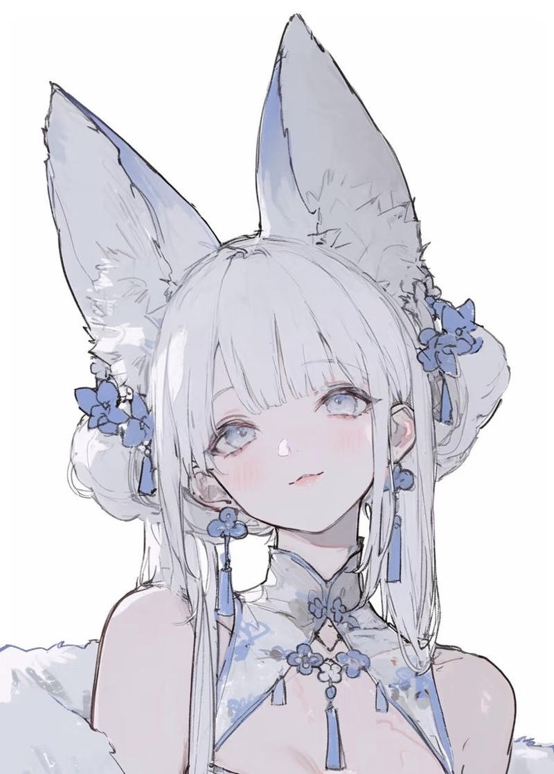 Hiệu ứng nhẹ nhàng làm ảnh anime girl tóc trắng nổi bật