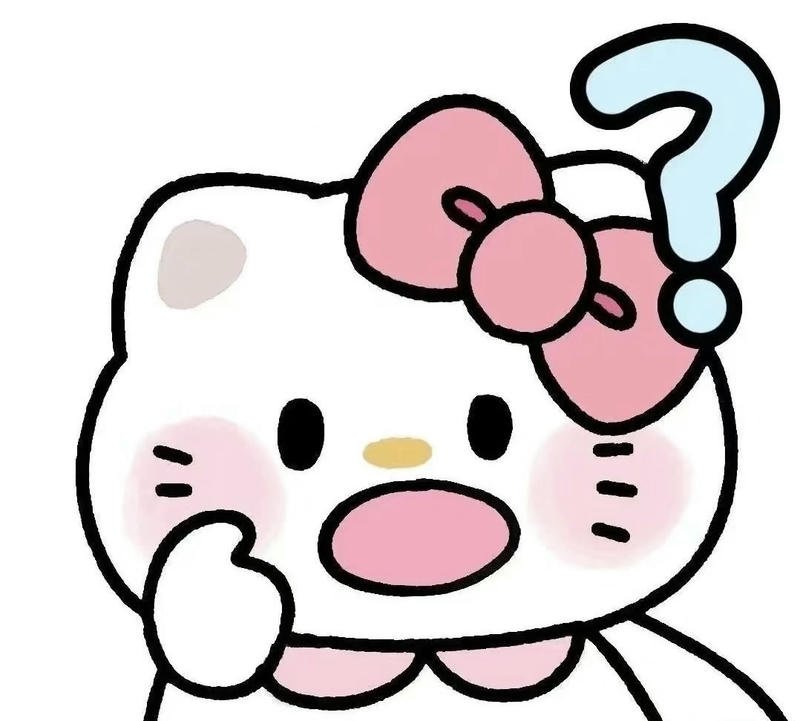 Hình ảnh Hello Kitty bựa gương mặt hỏi chấm