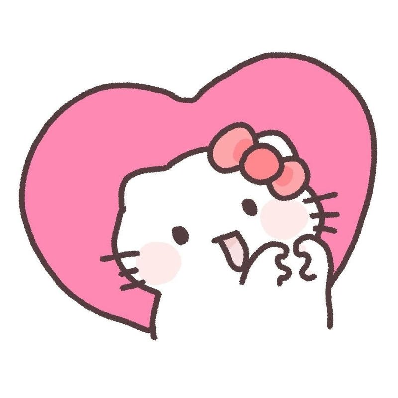 Hình ảnh Hello Kitty cute thả tim meme