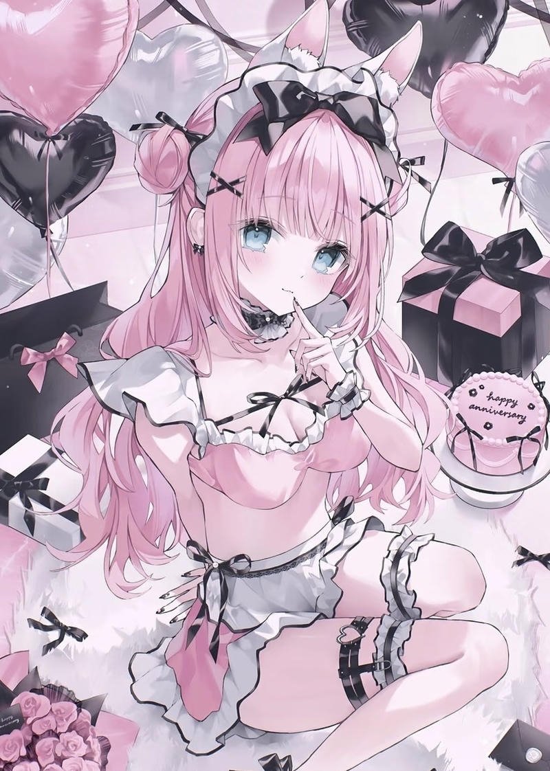 Hình ảnh anime nữ tóc hồng mang lại cảm giác dễ nhìn