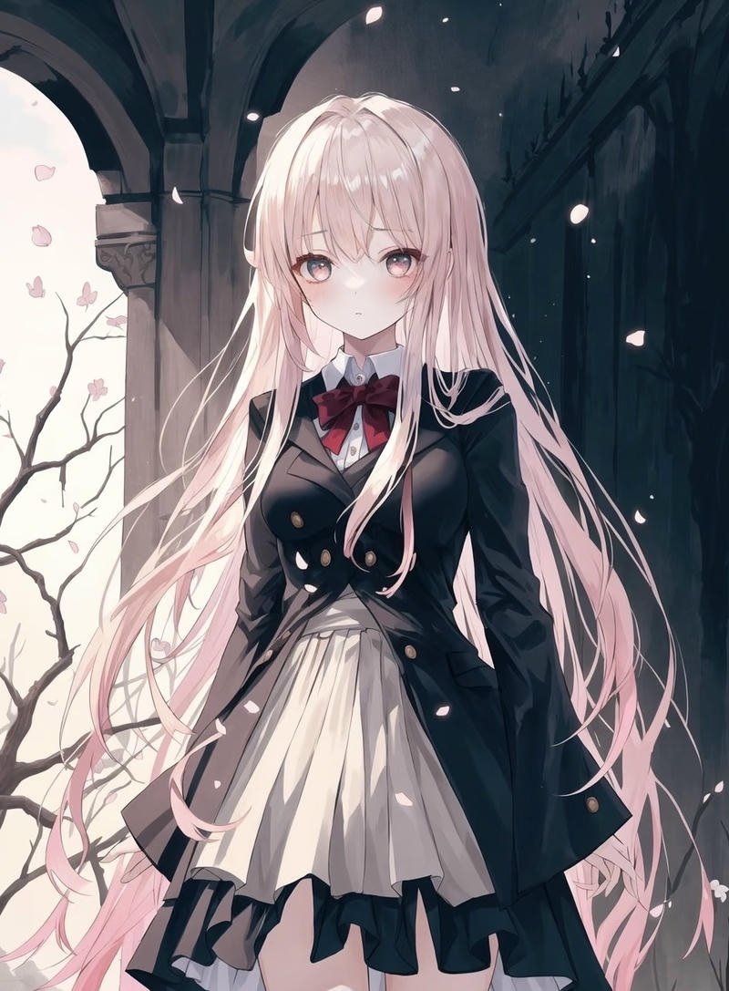 Hình ảnh anime nữ tóc hồng tạo ấn tượng nhẹ ban đầu