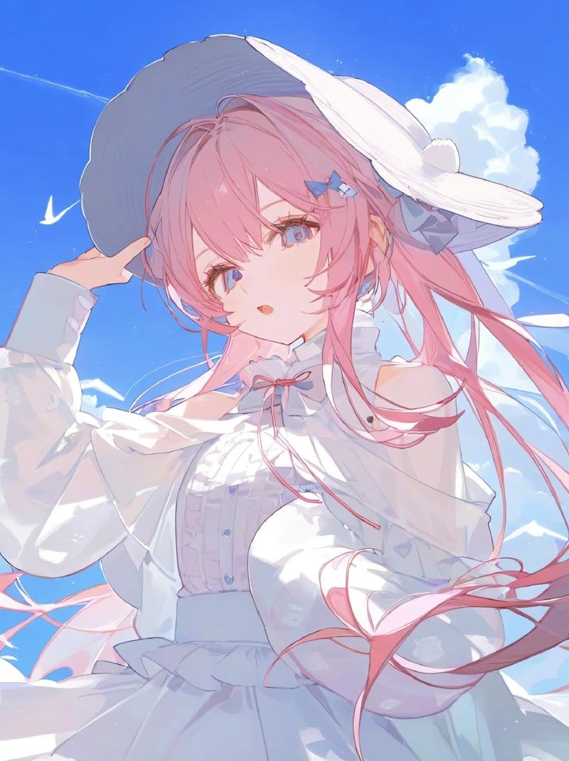 Hình ảnh anime nữ tóc hồng tạo cảm giác khá chill