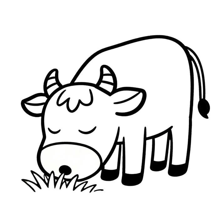 Hình ảnh bò con đáng yêu cho bé tập tô