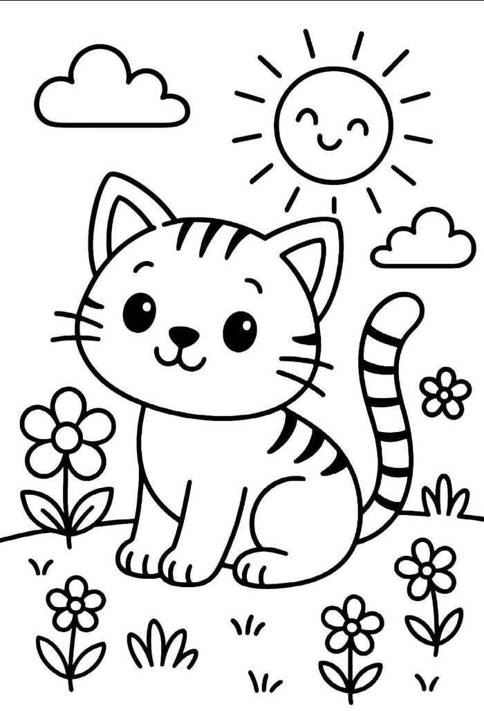 Hình ảnh chú mèo trong bộ sưu tập tô màu