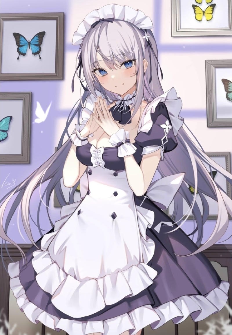 Hình ảnh cô nàng anime trong bộ đồ hầu gái