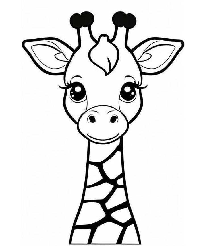 Hình ảnh con hươu cao cổ cho trẻ tô màu