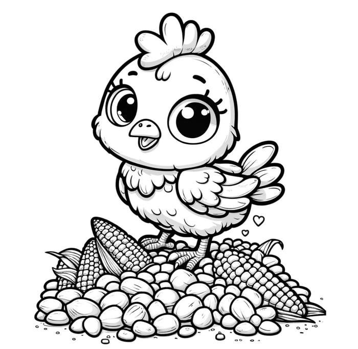 Hình ảnh đàn gà vui nhộn cho trẻ tập tô