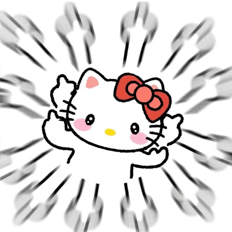 Hình ảnh meme Hello Kitty cute mà hài