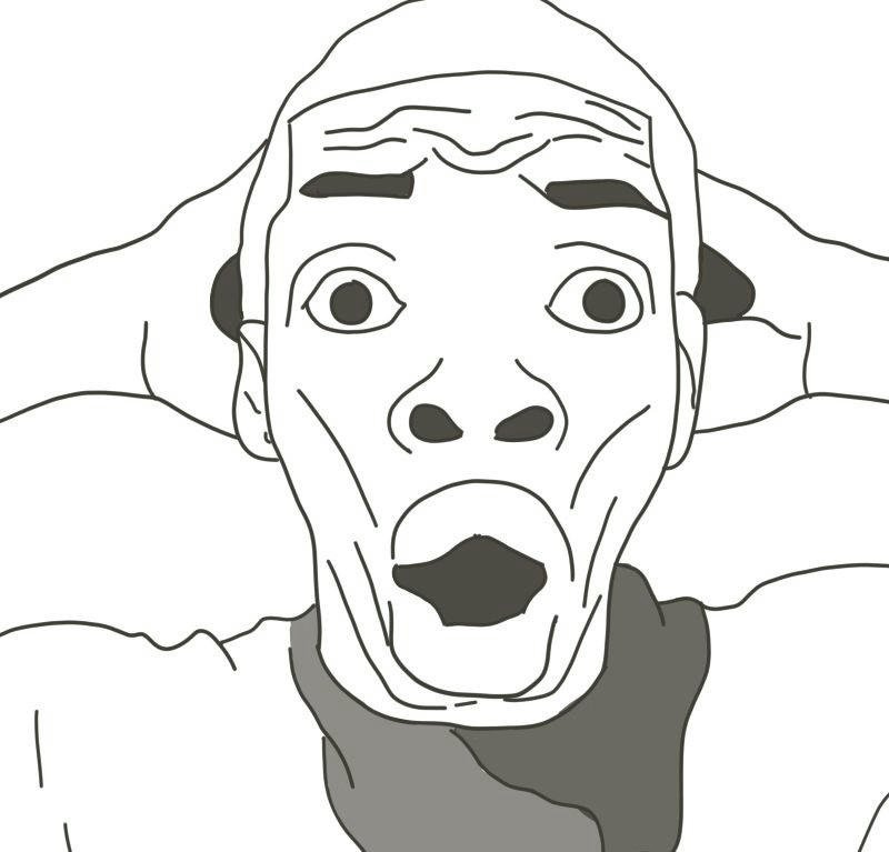 Hình ảnh meme hốt hoảng gương mặt hoảng loạn cực lầy