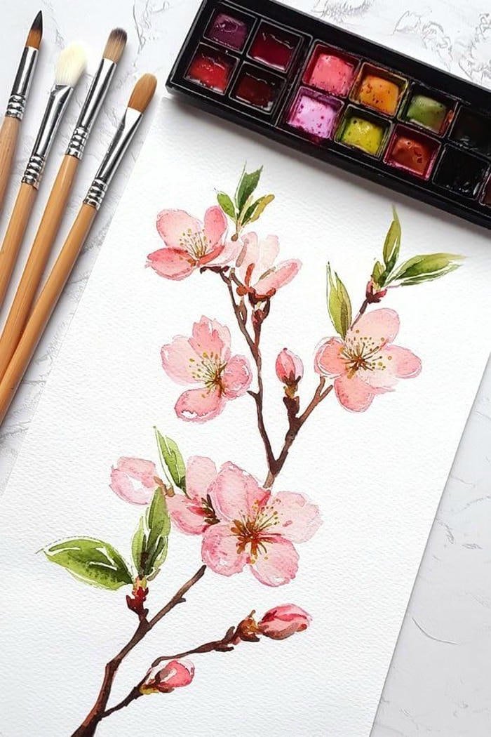 Hình ảnh núi Phú Sĩ và hoa anh đào lãng mạn