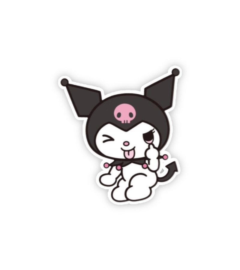Hình ảnh sticker Kuromi nháy mắt lẽ lưỡi cute