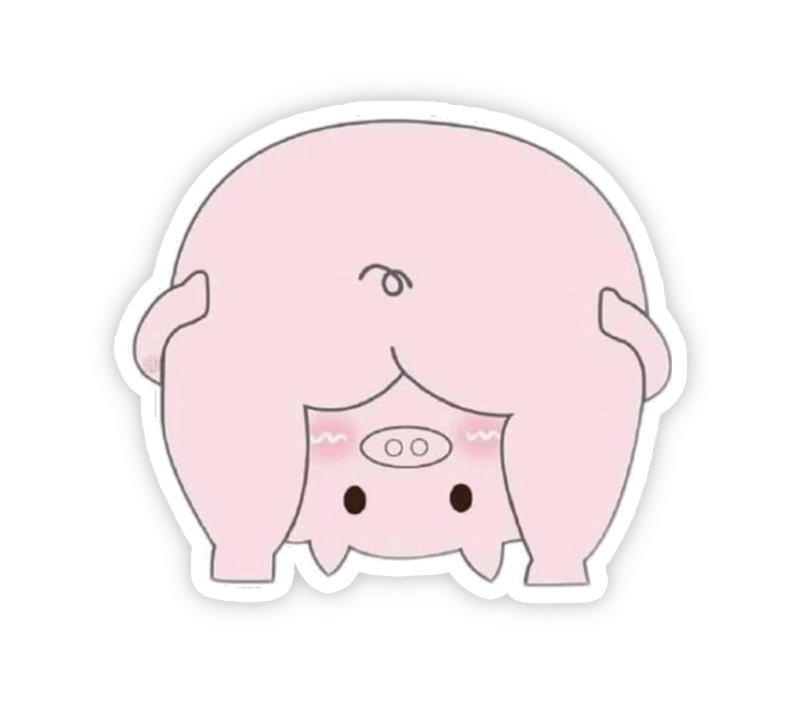 Hình ảnh sticker messenger bựa troll bạn bè con lợn chổng đít