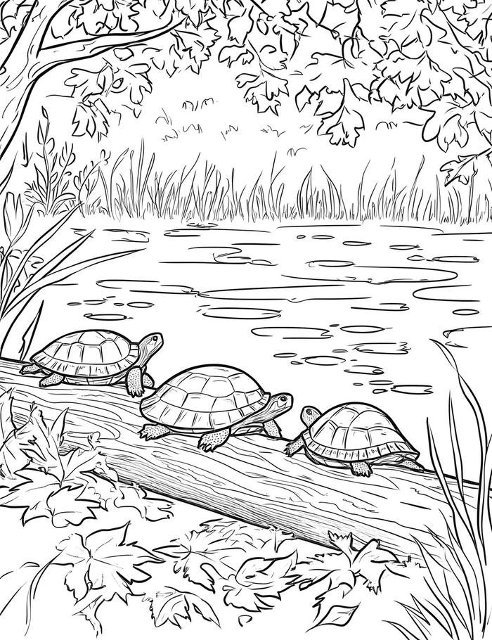 Hình ảnh tô màu con rùa cho bé mầm non