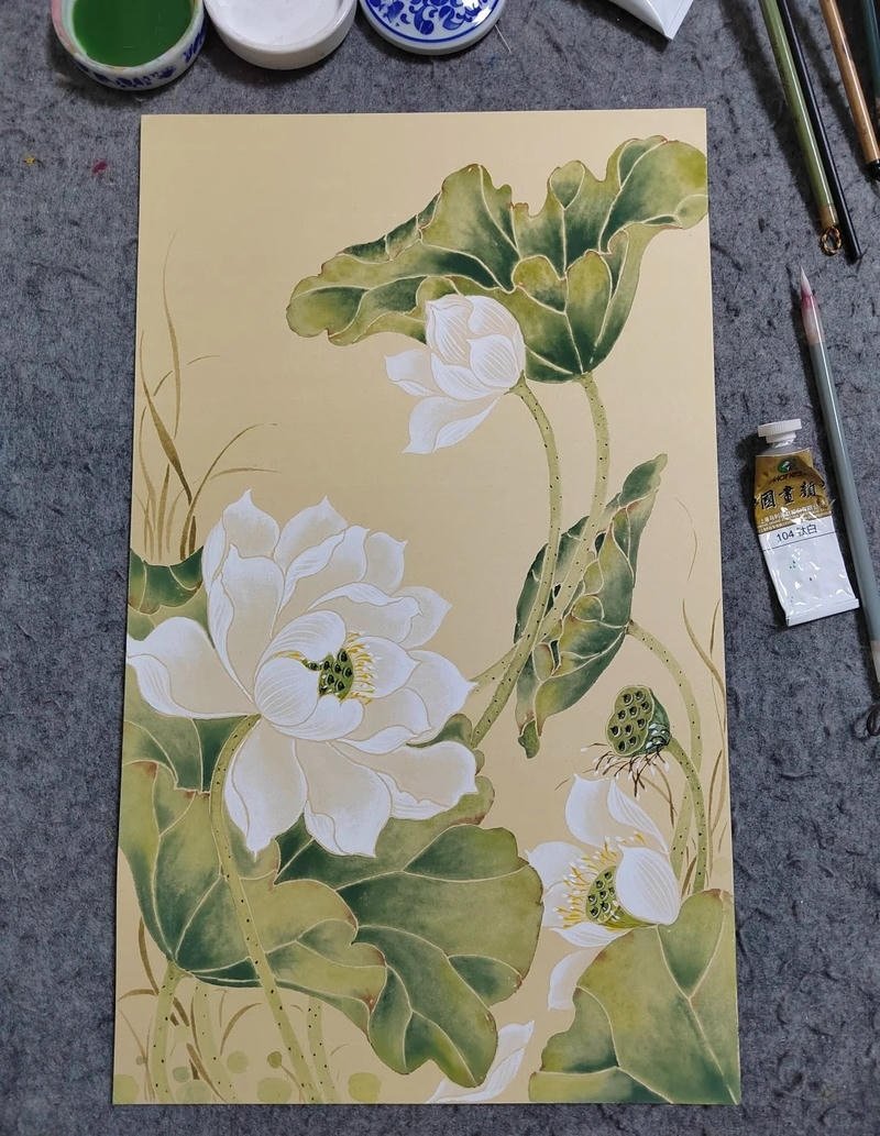 Hình ảnh vẽ tranh hoa sen phong cách nghệ thuật