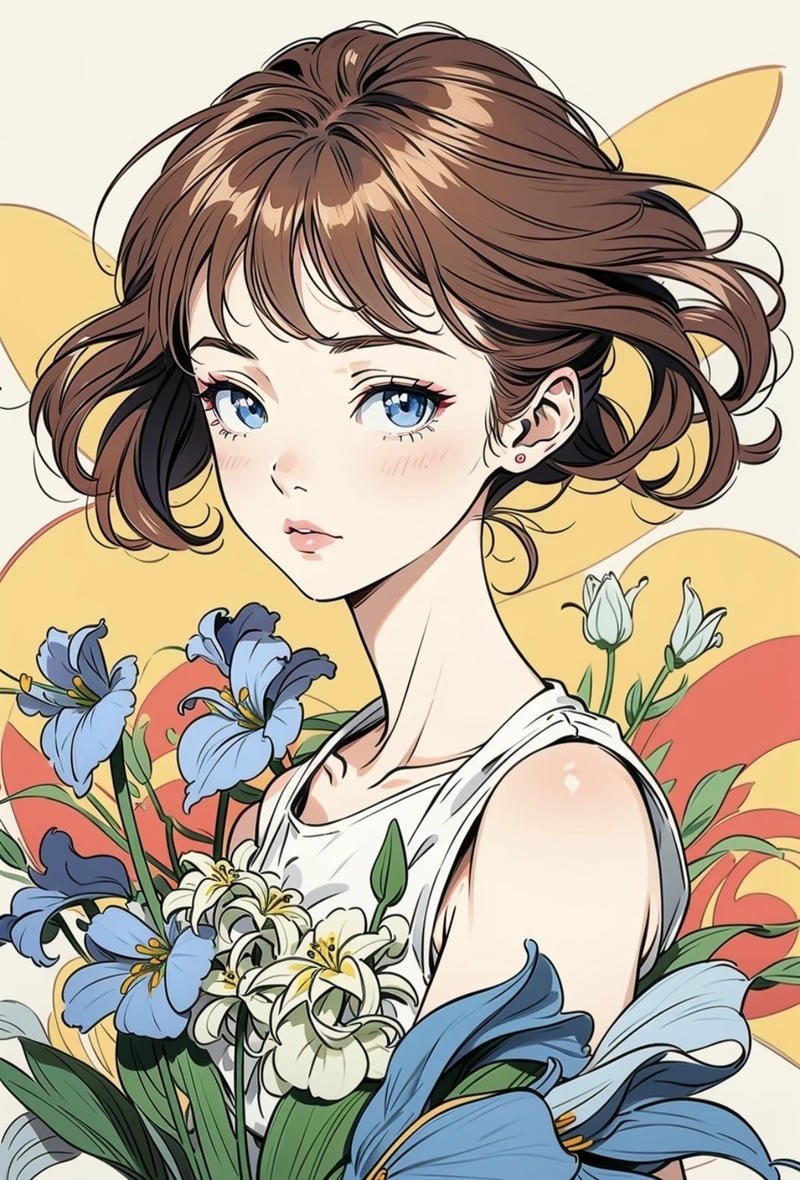 Hình anime nữ tóc ngắn xinh xắn phù hợp làm nền