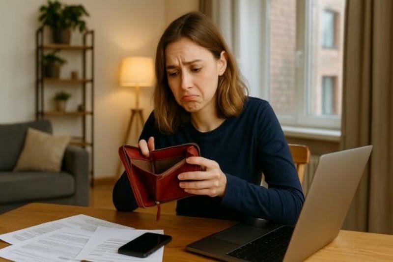 Hình chế hài khi chiếc ví hoàn toàn trống