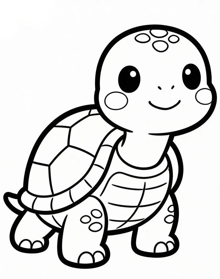 Hình con rùa tô màu phong cách ngộ nghĩnh