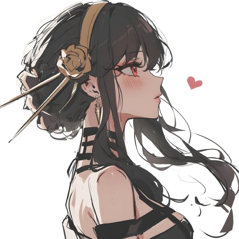 Hình đại diện anime nữ với ánh nhìn dịu dàng cuốn hút