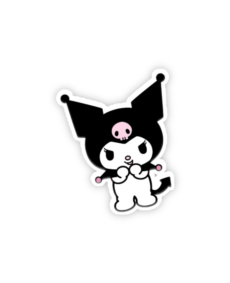 Hình dán sticker Kuromi cute cực xinh đang che mồm