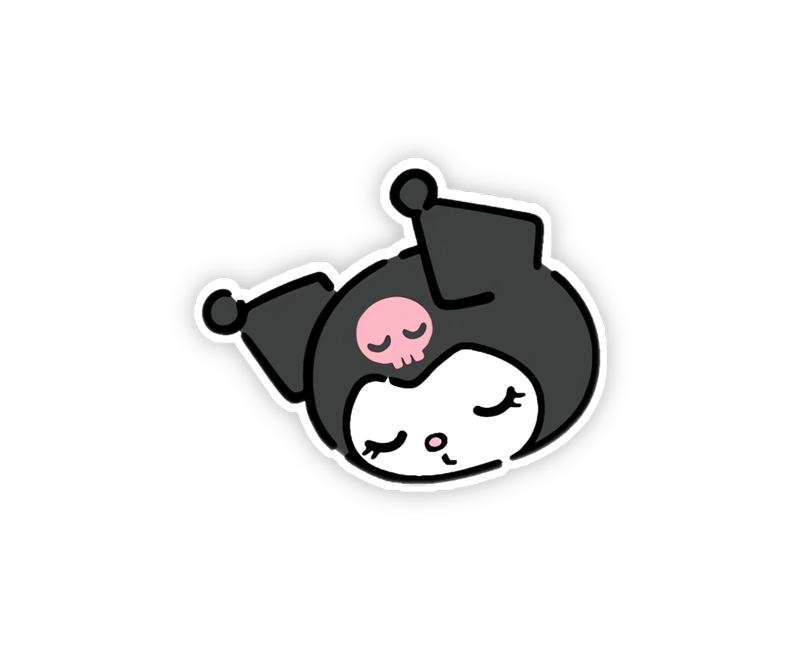 Hình dán sticker Kuromi cute cực xinh đang ngủ