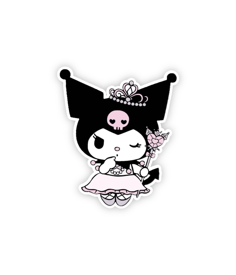 Hình dán sticker Kuromi cute đeo vương miện công chúa