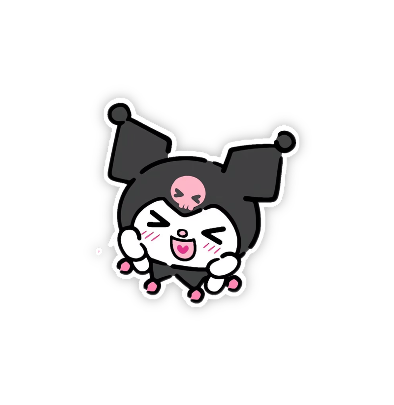 Hình dán sticker Kuromi ôm mặt cực kì đáng yêu mà dễ dùng