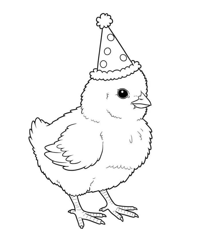 Hình gà con đơn giản giúp bé tập tô
