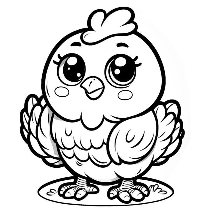 Hình gà con phù hợp bé ba tuổi luyện tô