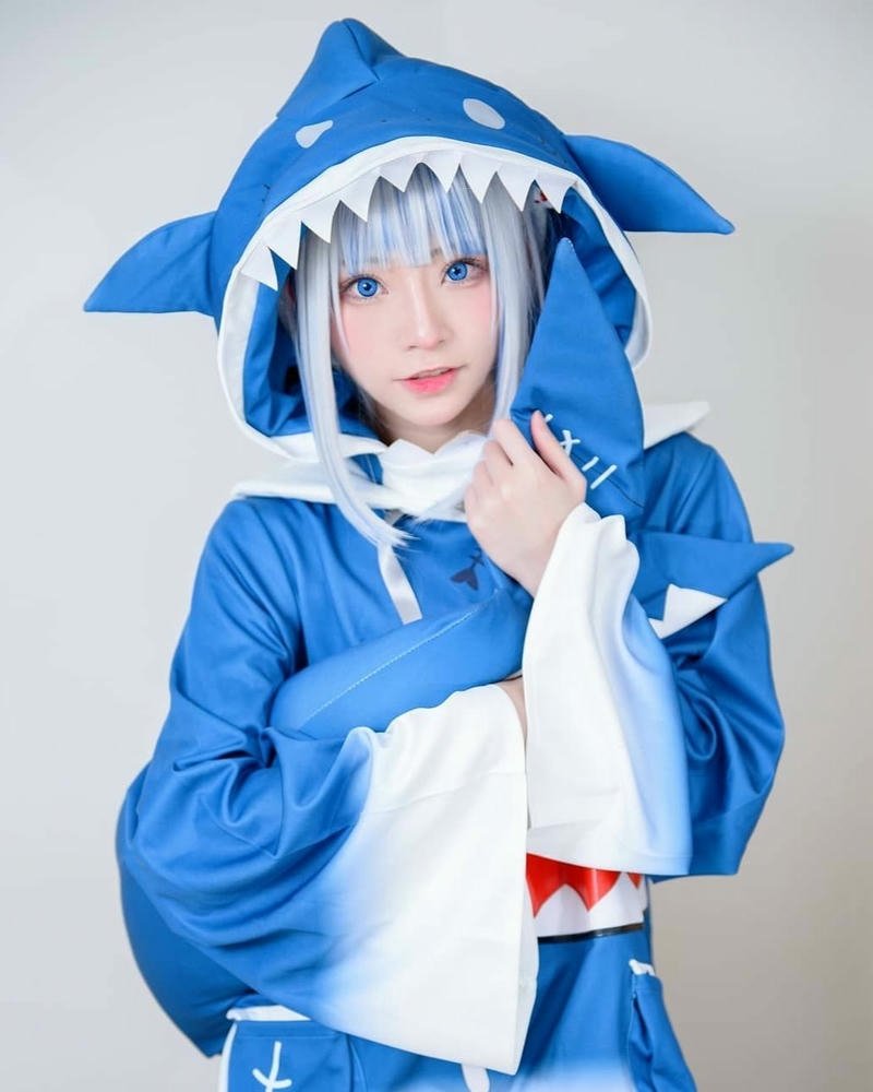 Hình hóa thân nhân vật Gawr Gura thần thái tươi sáng cuốn hút