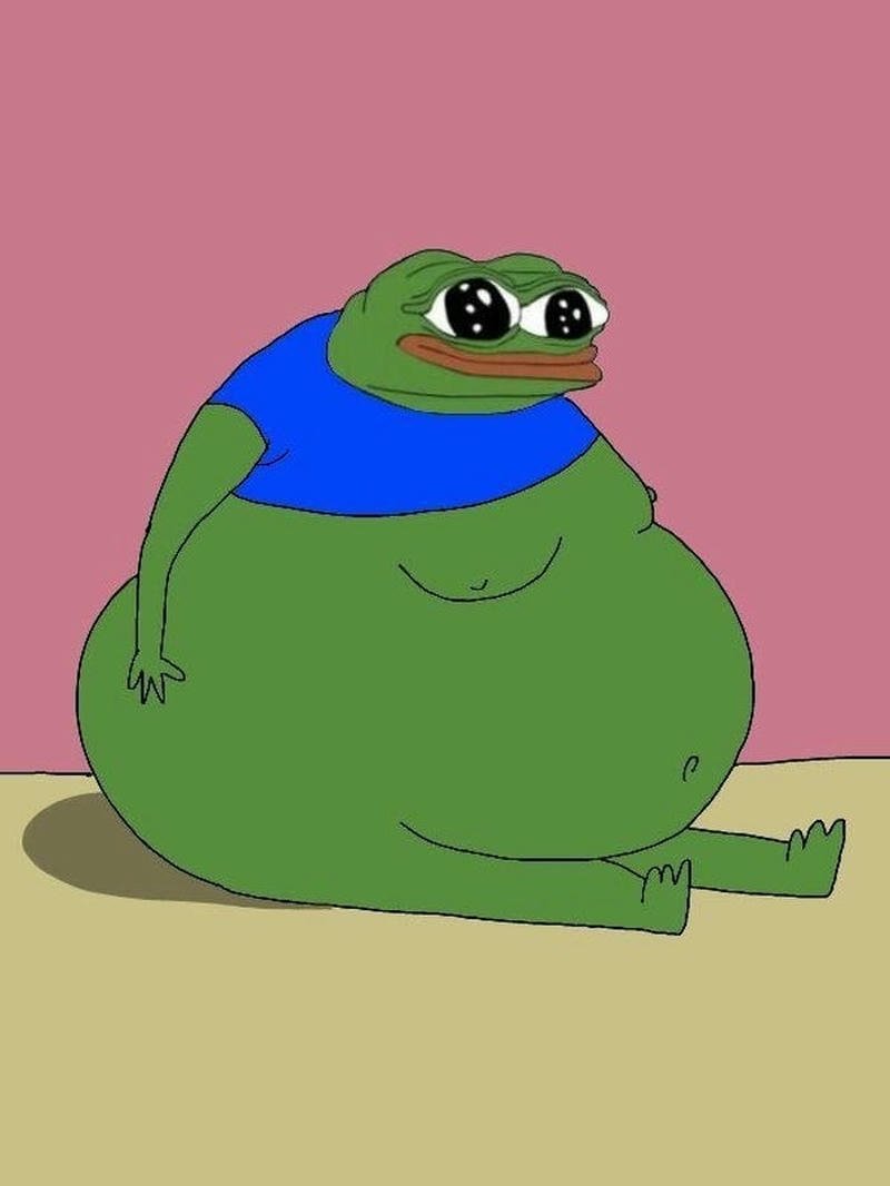 Hình meme ếch xanh bụng béo bự