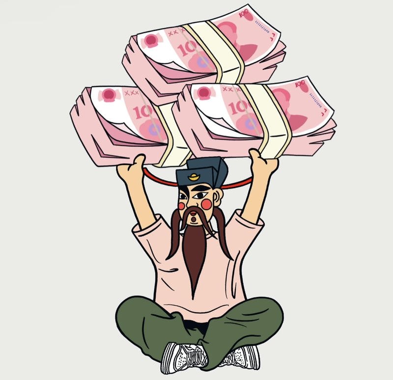 Hình meme nhân vật ông thọ đội tiền lên đầu