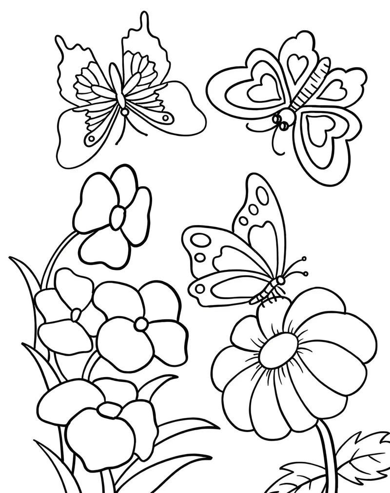 Hình minh họa bướm cách điệu cho trẻ học vẽ